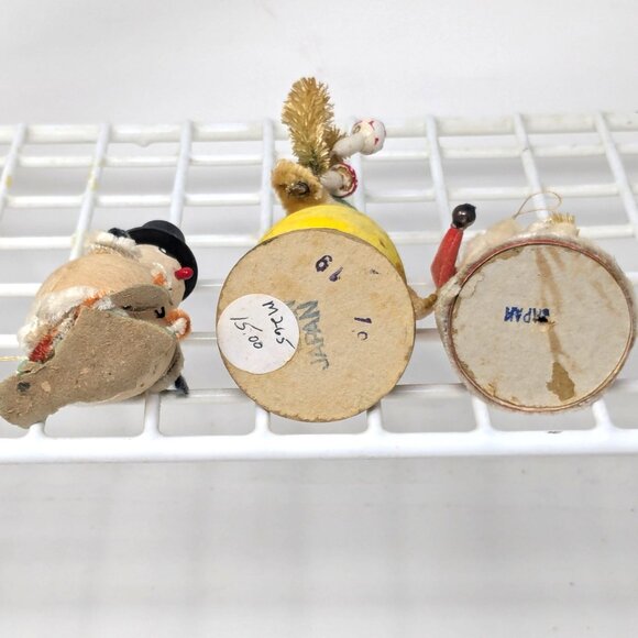 Vintage 50s Christmas Ornaments Japan Spun Cotton Pipe cleaner Felt Putz Lot 9 - Picture 12 of 16